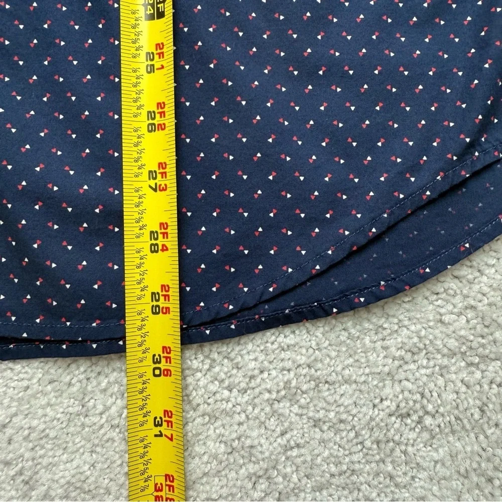 J. Crew Men Flex Washed Navy Blue Long Sleeve Button Up Shirt Sz L